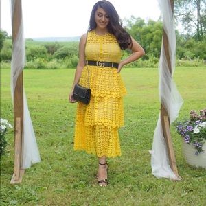 Yellow midi dress